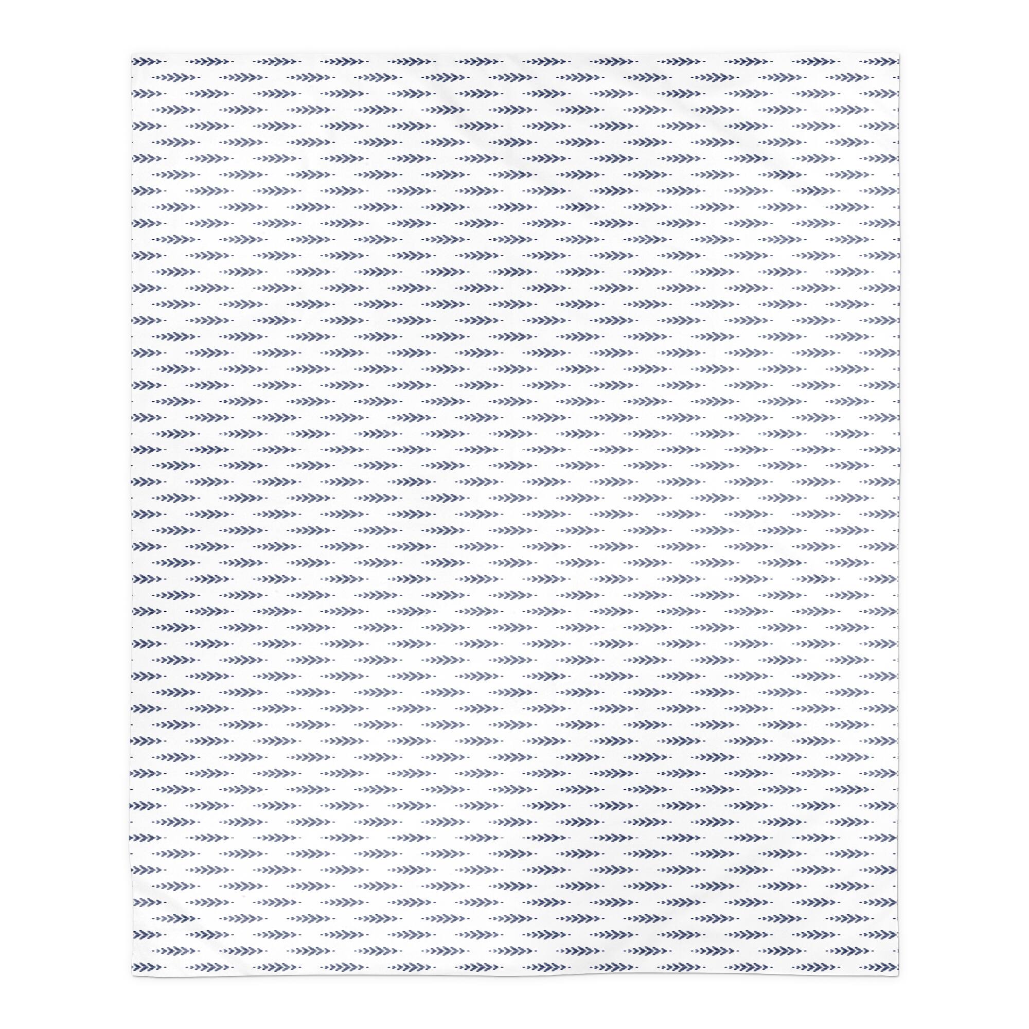 Indigo Leaf Sherpa Fleece Blanket